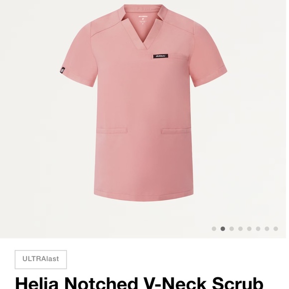 Xs Helia Notched V-neck Scrub Top in Mauve - Picture 1 of 3